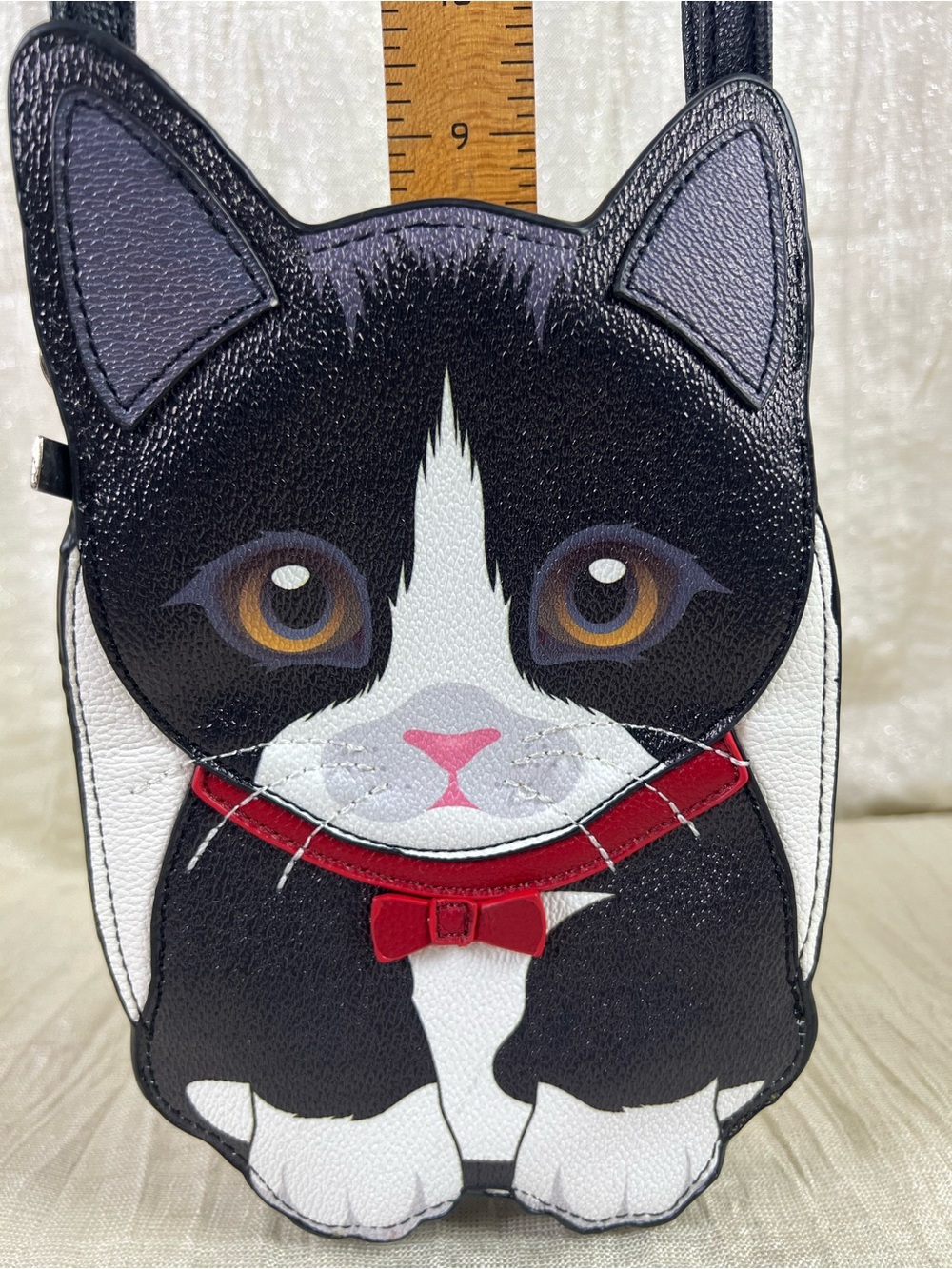 Sleepyville Critters Tuxedo Cat Crossbody Purse Novelty Kitty Shoulder Bag